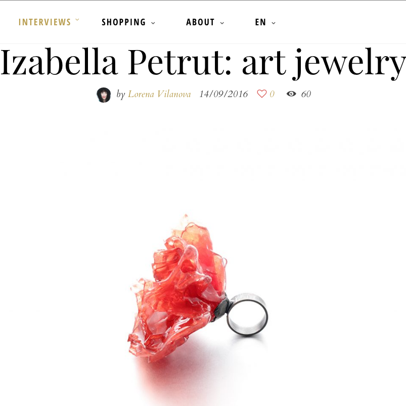 Interview with jewelry artist Izabella Petrut the stylistbook, contemporary jewelry design