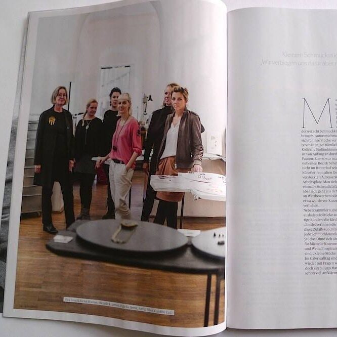 Vienna jeweller designer Izabella Petrut and Atelier Stossimhimmel in Die Presse Schaufenster magazine